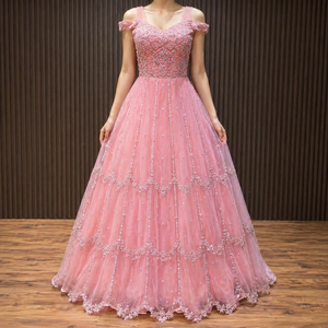 Elegante Vestido de Gala en Capas para Mujer, Escote Corazón, Largo hasta el Suelo, con Bordado de Cuentas, Estilo Princesa, Vestido de Tul para Fiesta - Product Image 2