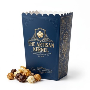 Caja de Palomitas de Maíz de Papel Ecológica con Logotipo Personalizado al por Mayor, Apta para Microondas, con Impresión UV para Cines y Comida Rápida - Product Image 1