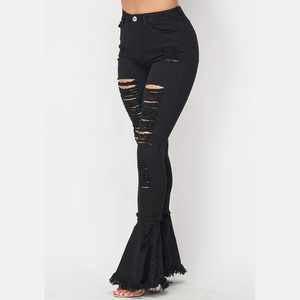 2026 Trendy High Waist Straight Leg Baggy Jeans Women's Wide Leg Stretchy Denim <b>Pants</b> Breathable Flared Style Trouser Jeans - Product Image 2