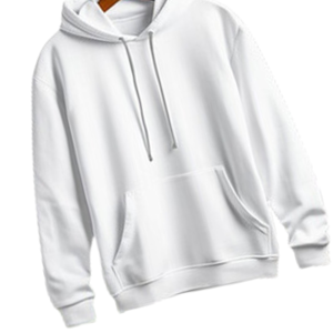 เสื้อฮู้ดดี้ผู้ชายสีขาวล้วน ผ้าเฟรนช์เทอร์รี่ 100% คอตตอน แขนยาว มีกระเป๋าหน้า พร้อมเชือกผูก เหมาะสำหรับฤดูใบไม้ผลิ - Product Image 6