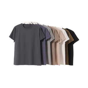 Heavyweight T-shirt Custom Blank Unisex Short Sleeve Oversized <b>Plain</b> <b>Tshirt</b> Tee Cropped Boxy Men T-shirt for men loose fit - Product Image 3