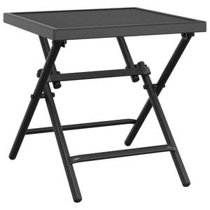 Table de jardin pliante en acier anthracite, petit mobilier d'extérieur pliable - Product Image 2
