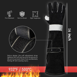 Leather Safety Welding Gloves in Cheap Price Best <b>Material</b> Made <b>Fireproof</b> Anti-Heat Protective Leather Welding Gloves for Adults - Product Image 2