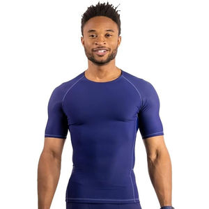 Camisetas de compresión pakistaníes personalizadas para hombre, para gimnasio y running, con diseño liso y sin estampado, para culturismo. - Product Image 2