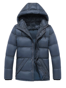 Men's Casual Winter Long Breathable Waterproof Outdoor Windbreaker Custom Front Logo Zipper Stand Collar Puffer <b>Jacket</b> - Product Image 2