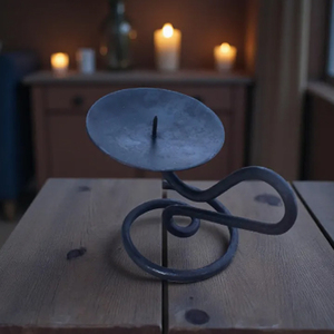 Wrought Iron Candle <b>Holder</b> With Loop Design Iron <b>Candlestick</b> <b>Holder</b> Hand Forged Medieval Iron Candle Stand - Product Image 5
