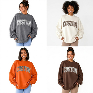 <b>Women's</b> <b>Cream</b> Customized Custom Comfort Colors Sweatshirt College Letters Crewneck Personalized Text Vintage Pullover Clothing - Product Image 5