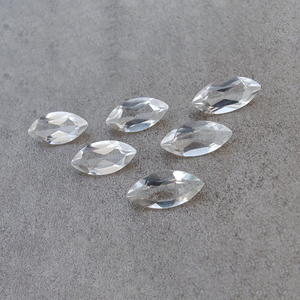 Pierre précieuse en quartz naturel, taille marquise facettée, calibrée, pour la fabrication de bijoux - Product Image 2