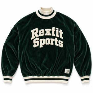 เสื้อสเวตเชิ้ตผู้ชาย Rexfit Sports ทรงโอเวอร์ไซส์ คอกลม สีดำขาว โลโก้  สำหรับใส่ในฤดูใบไม้ร่วง สไตล์สตรีทแวร์ ขายส่ง - Product Image 2
