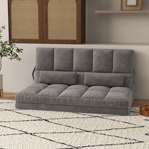 Poltrona Reclinabile Convertibile in Pelle Grigio Scuro, Regolabile e Confortevole, Arredo Soggiorno con Cuscini Rimovibili - Product Image 2