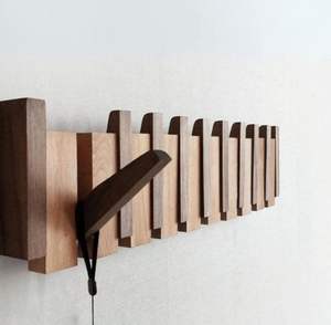 Porte-clés en bois écologique, durable, fait main, organisateur mural pour courrier et clés, article cadeau - Product Image 5