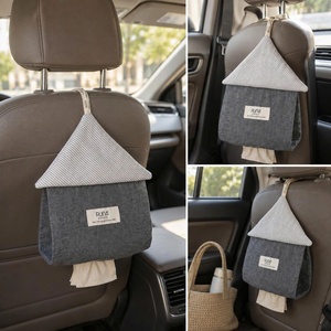 Boîte à mouchoirs en tissu 100% coton lavé, accessoires de décoration intérieure de haute qualité pour la maison et la cuisine - Product Image 3