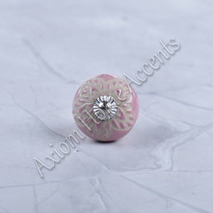 Axiom Home Accents Boutons en céramique Design floral artistique pour chambre à coucher Tiroirs de salle de bain Armoires de cuisine Poignées de meubles d'hôtel - Product Image 3