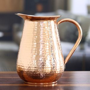 Clear Water Copper Pitcher With Handle <b>Large</b> Capacity Home Drinkware - Product Image 5