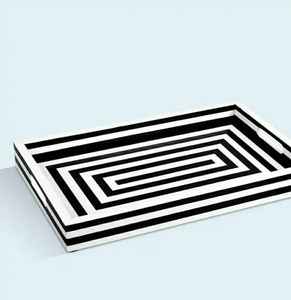 Plateau de service rectangulaire en résine au design unique avec poignée, écologique et compatible lave-vaisselle, finition polie pour la décoration de mariage et de la maison - Product Image 5