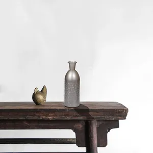 Tall Metal <b>Vase</b> with Hammered Texture and Pink Tulips for Tabletop Decor Coastal Eco-Friendly Handmade Flower <b>Vase</b> - Product Image 4