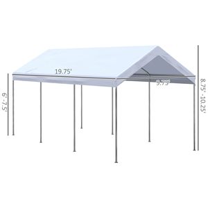 Portable 10 'X 20' Carport et tente d'auvent de Garage couverture Anti-UV pour voiture et camion abri de stockage à hauteur réglable - Product Image 3