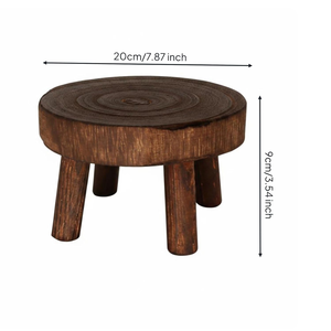 Handcrafted Wooden Four -Leg <b>Stool</b> Wood Plant Stand and Decorative <b>Stool</b> for Indoor Plants Home Decor Living Room Bedroom Garden - Product Image 3