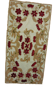 Embroidered Floral Khambadiya <b>Table</b> <b>Runner</b> Handmade High Quality Square Net Organza Fabric Ethnic Patchwork <b>Dining</b> Room Weddings - Product Image 2