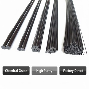 Barre ronde en <span class=keywords><strong>fibre</strong></span> de carbone solide haute résistance noire, tige industrielle pultrudée pour support de machine d'automatisation - Product Image 2