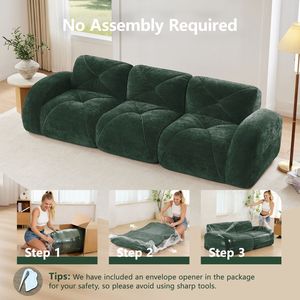 Divano Componibile Ergonomico 110 Senza Struttura in Velluto Morbido, Design Ergonomico, Spugna ad Alta Densità 32D, Antiscivolo, per Soggiorno - Product Image 4