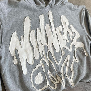 Sweat à capuche personnalisé OEM grande taille pour homme, coupe décontractée, broderie lettres vieillies, écologique, style vintage, idéal hiver - Product Image 4