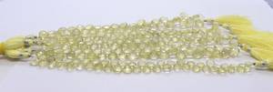 Perles de quartz citron naturel facettées en forme de cœur, 8-9 mm, 8 pouces, perles de pierres précieuses en quartz citron naturel - Product Image 4