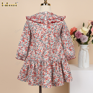 Vestido Casual Otoñal Vintage para Niñas, Estampado con Pequeñas Flores, ODM OEM al por Mayor, 100% Algodón, Manga Larga - DR4277 - Product Image 2