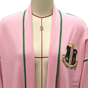   Cárdigan Largo Rosa para Mujer, Inspirado en la Hermandad Femenina, Diseño Abierto, Tejido de Punto, Manga Larga, Abrigo Informal Elegante para Damas - Product Image 5