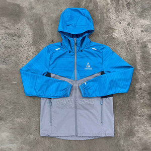 Conjunto corto cortavientos para hombre, conjunto deportivo con chaqueta con capucha y pantalones cortos con cintura elástica, conjunto corto cortavientos. - Product Image 5