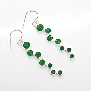 Beautiful Handmade Green <b>Onyx</b> 925 Sterling Silver Long Hanging <b>Earrings</b> Multi Stone Gemstone Jewelry for Every Occasion - Product Image 6