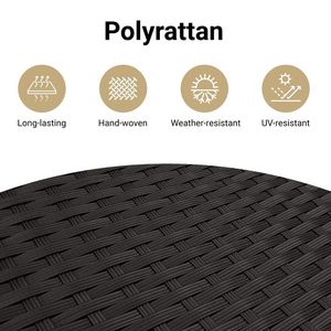 Set divano da 12 pezzi in Poly Rattan nero con cuscini elegante collezione di mobili da esterno - Product Image 4