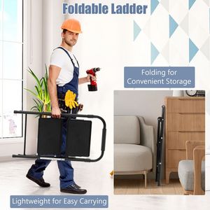 2-<b>Step</b> Ladder with Wide Anti-Slip Pedal Durable Household Accessory - Product Image 5