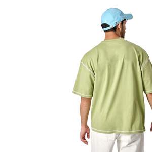 T-shirts pour hommes de grande taille de haute qualité, en coton lourd 100 % respirant, écologiques, coupe ample, logo personnalisé, couleur imprimée, pas cher - Product Image 5