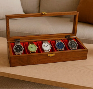 Boîte à montres en bois de forme rectangulaire exclusive, best-seller, en bois d'acacia, à prix abordable - Product Image 2