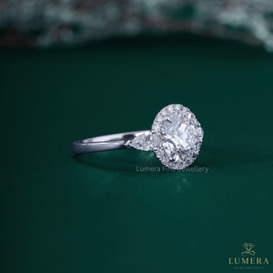 Bague Solitaire en Or et Argent de Luxe, Sertie d'un Diamant de Laboratoire, pour Femme, Bijou de Mariage Élégant, Cadeau d'Anniversaire de Mariage - Product Image 4