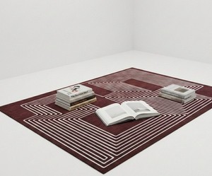 Geometric Area <b>Rug</b> Rectangle Red White Pattern Wool Polyester Flat Weave Living Room <b>Non</b> <b>Slip</b> Latex Backing - Product Image 1