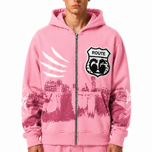 Sudaderas con Capucha Extra Grandes de Alta Calidad, Estilo Urbano, Forro Polar Grueso de Algodón, Impermeables, Transpirables, 450g, Cierre Frontal, Logotipo Personalizado, OEM - Product Image 2