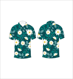 Mens Dark Green Daisy Floral Polo Shirt Custom Sublimation Short Sleeve Summer Casual Breathable Lightweight Golf Shirt - Product Image 6