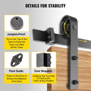 Kit Ferramenta per Porta Scorrevole a Doppia Anta da 11FT, Capacità di Carico 330LBS, in Acciaio al Carbonio, per Porte Scorrevoli in MDF, Alta Stabilità - Product Image 5