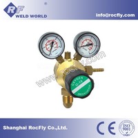Régulateur d'oxygène OR-15 pour soudage compatible avec GPL/argon/hélium/acétylène, construction en laiton/cuivre, pression de gaz réglable