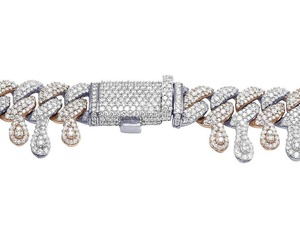 Exclusive <b>Silver</b> Plated Cuban Link Chain with Moissanite Diamonds Designer Iced Out <b>Necklace</b> Jewelry <b>for</b> <b>Mens</b> Hip Hop Collection - Product Image 2