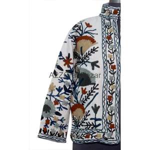 Chaqueta Bomber de Mujer con Cuello en V, Diseño Floral Vintage, Bordado Suzani TNT, Ecológica, Transpirable, de Secado Rápido, Tejido de Algodón - Product Image 2