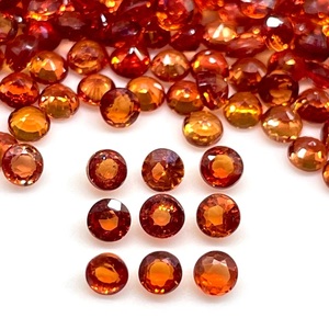 Saphir orange naturel 3 mm, taille ronde, pierres précieuses en vrac, prix de gros, saphir en vrac pour la fabrication de bijoux, pierre calibrée - Product Image 1