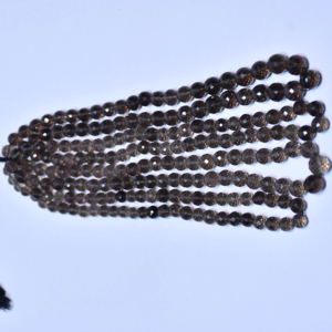 Smoky Quartz Rondelle Faceted Beads-For Jewelry Making - Product Image 3