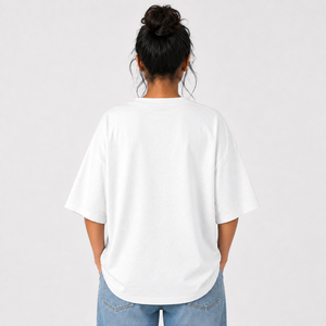 Camiseta de algodón extragrande para mujer que proporciona comodidad transpirable, forma relajada y tacto suave para atuendos de verano diarios. - Product Image 4