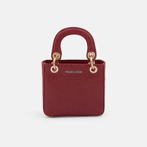 Sac fourre-tout mini pour femme motif crocodile en cuir organique, fermeture ouverte, poignée supérieure carrée, logo personnalisé, idéal pour fêtes et mariages - HINDVANTA GLOBAL - Product Image 1