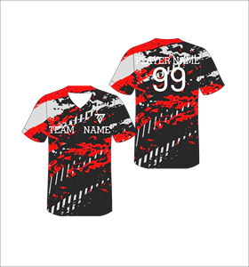 Camiseta de Béisbol Personalizada con Cuello en V, Manga Corta, Sublimada, de Poliéster que Absorbe la Humedad, para Adultos, con Impresión del Nombre del Equipo - Product Image 4