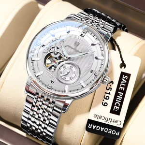 Poedagar 1416 <span class=keywords><strong>Orologio</strong></span> Meccanico <span class=keywords><strong>Automatico</strong></span> di Lusso per Uomo <span class=keywords><strong>in</strong></span> Acciaio Inossidabile Scheletrato Luminoso Impermeabile <span class=keywords><strong>Orologio</strong></span> da Polso Business - Product Image 1