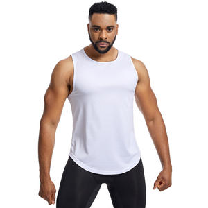 Wholesale High Quality Men Fitness Vest Ribbed <b>Singlet</b> Gym Outdoor <b>Running</b> Sports Plain Training Breathable Men's Tank Tops - Product Image 2